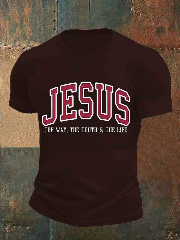 Men's JESUS THE WAY, THE TRUTH & THE LIFE printed T-shirt