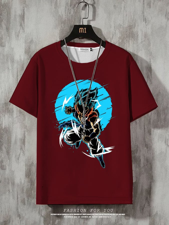 Men's Fashion Casual Gradient Anime Print T-shirt