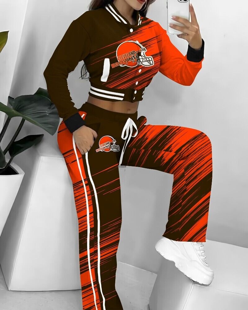 Cleveland Browns 3D Printed Varsity Jacket Set