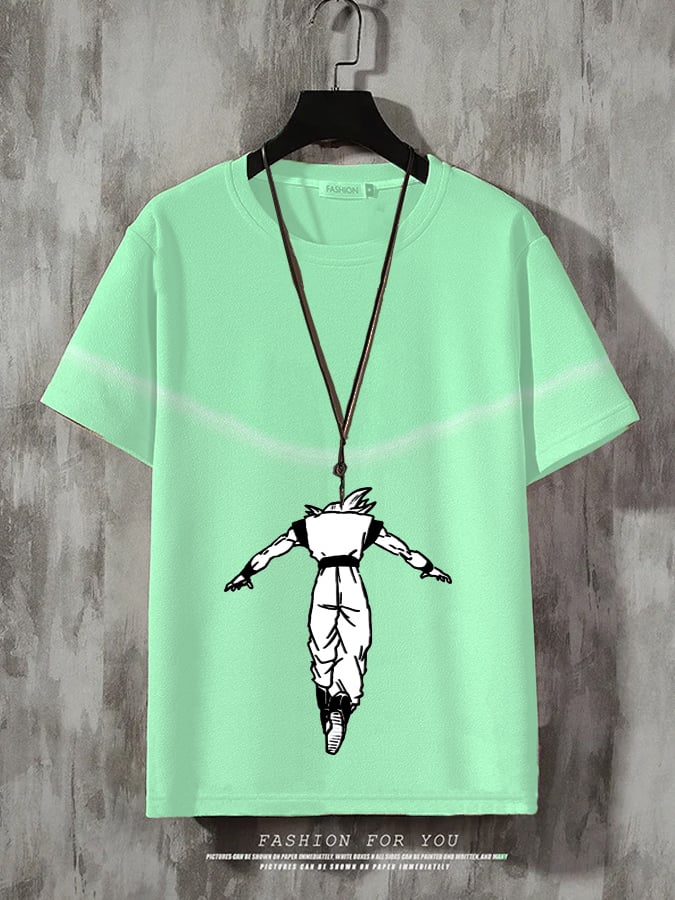 Men's Fashion Anime Printed Casual T-Shirt