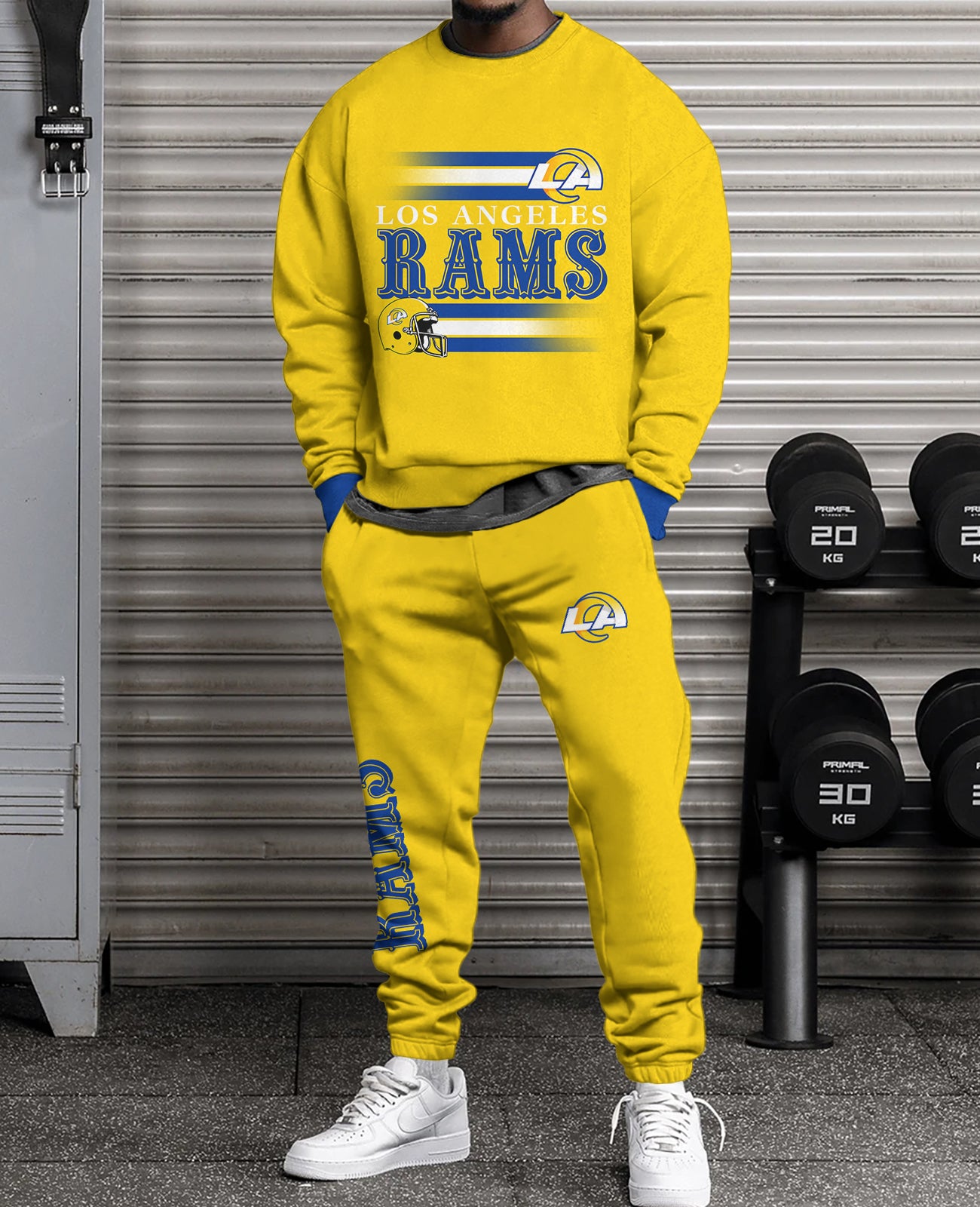 Los Angeles Rams   3D sweatsuit and sweatpants 2 piece outfits