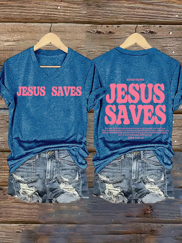 Women's Jesus saves Print T-Shirt