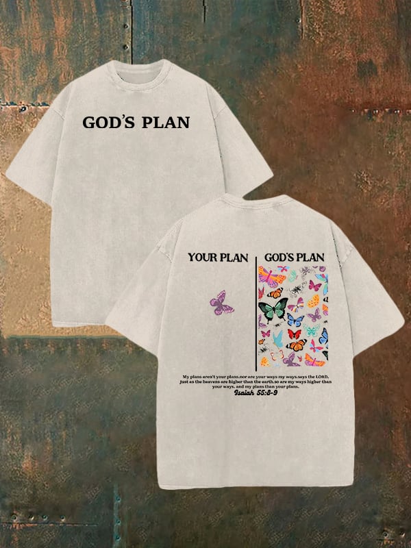 Unisex your-plan-and-god's-plan Washed T-shirt