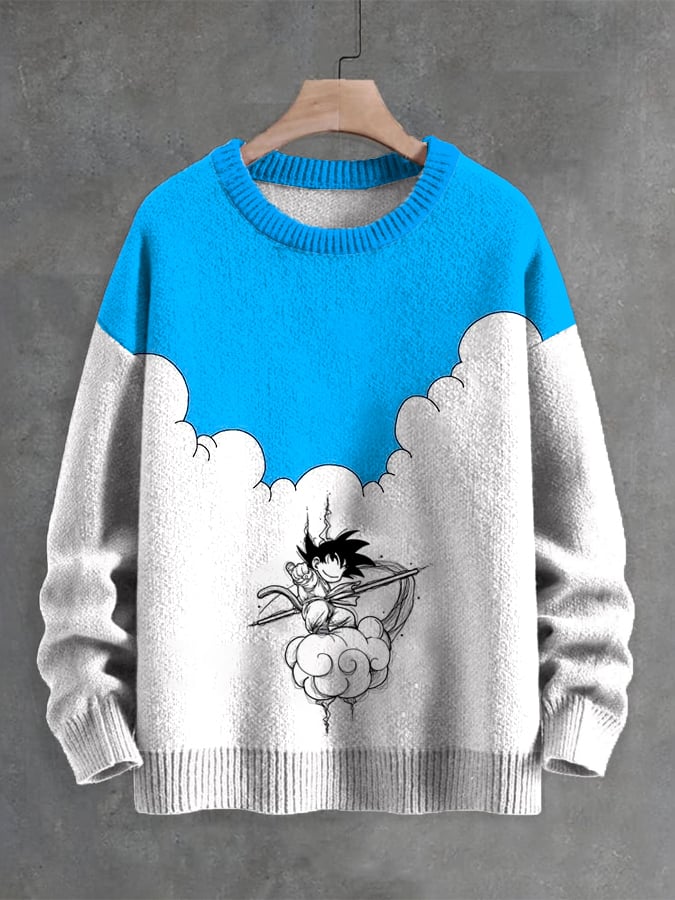 Men's Anime Knitted Sweatshirt