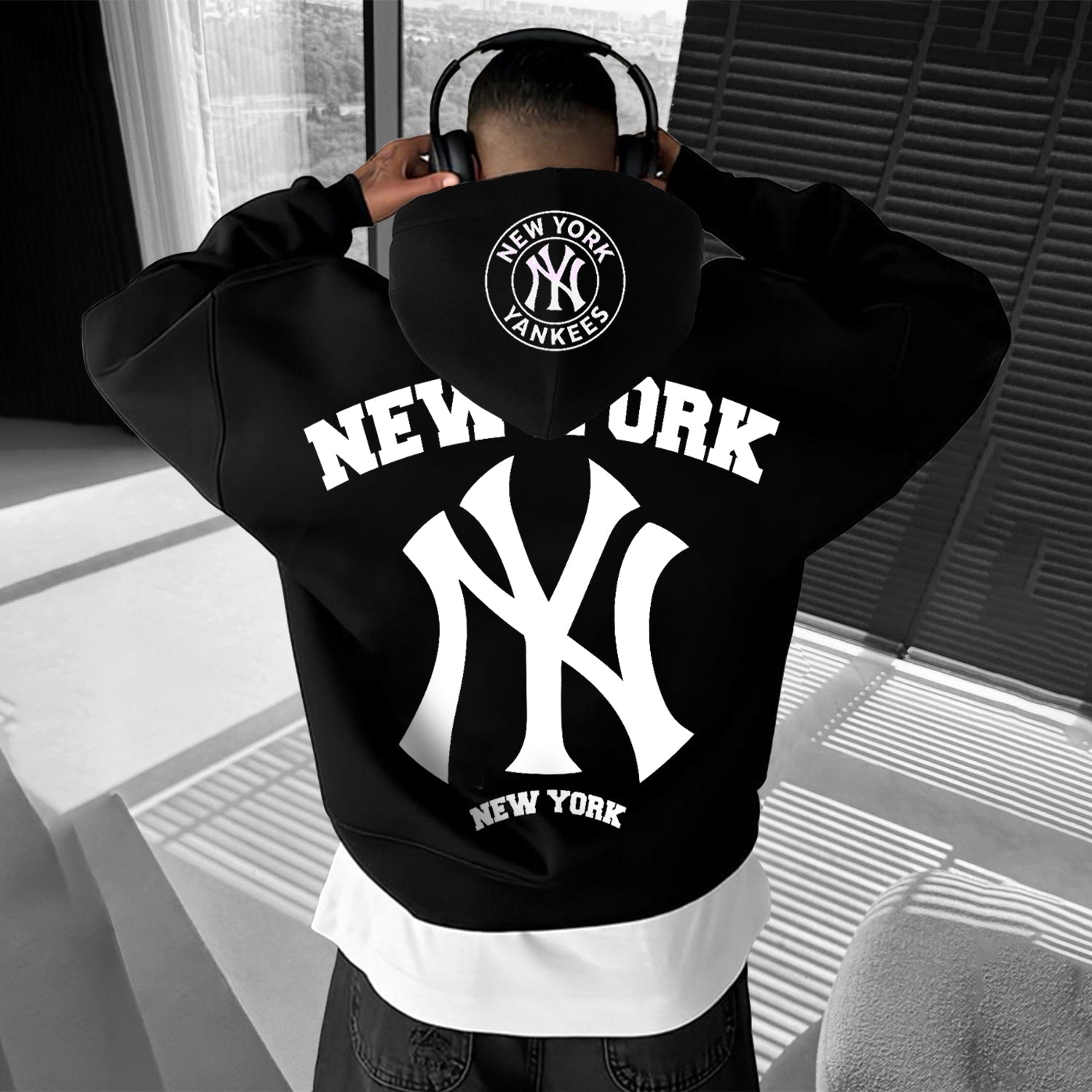 Baseball Lettering Print Universal Hoodie