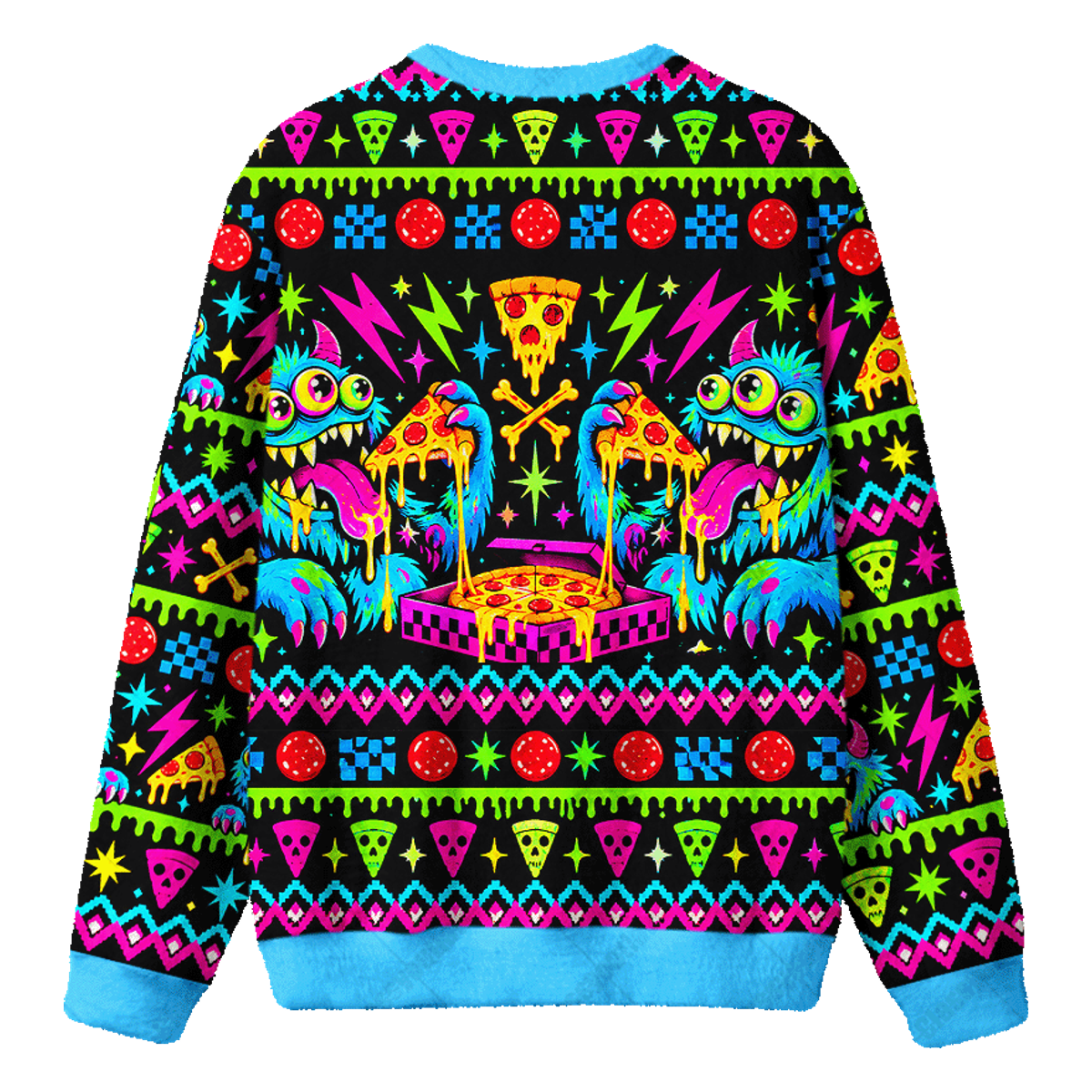 PIZZA MONSTERS UGLY CHRISTMAS SWEATSHIRT — image 2
