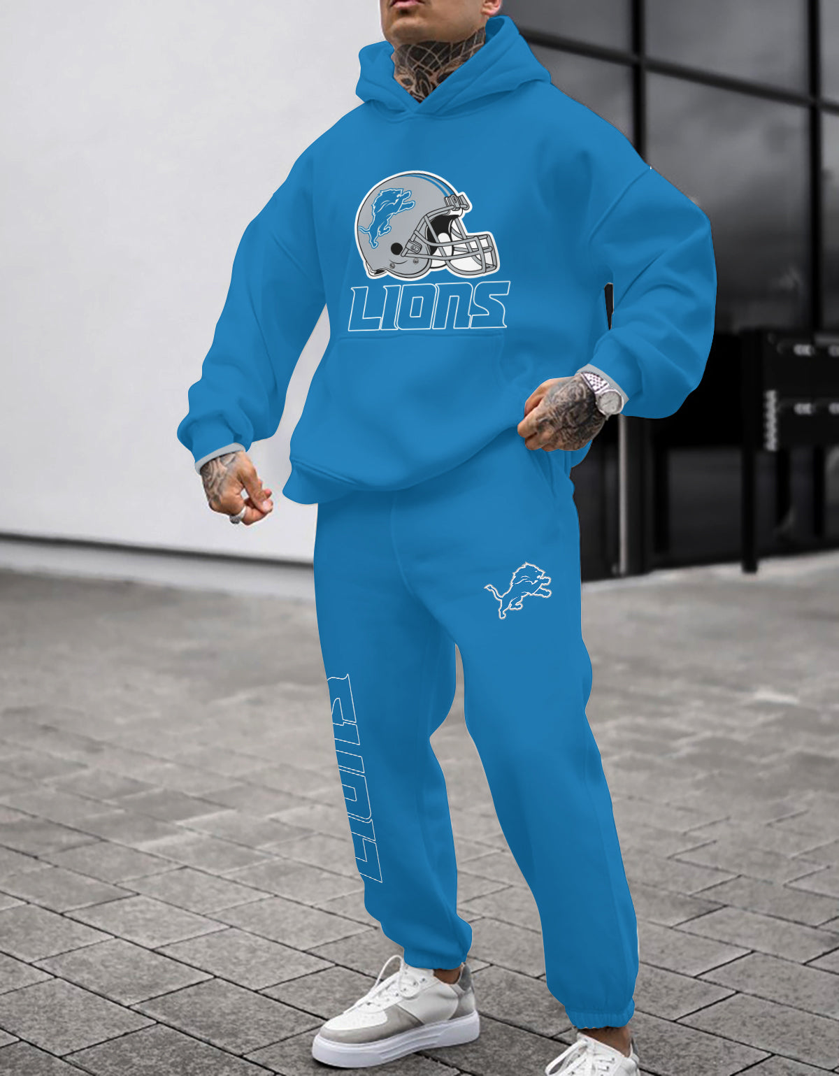 Detroit Lions 3D Printed Pullover Hoodie And Sweatpant 2pcs Tracksuits