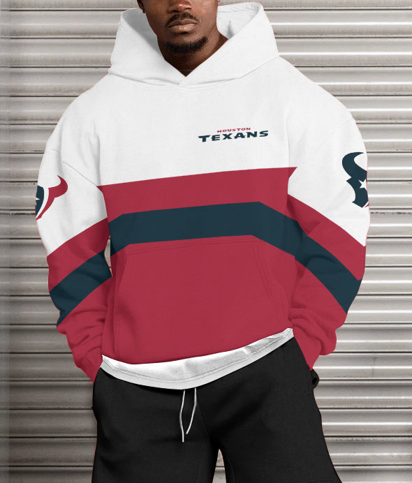 Houston Texans Printed Hooded Pocket Pullover Hoodie