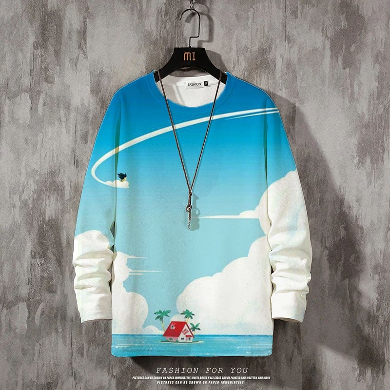 Men's Comic Printed Crew Neck Sweatshirt