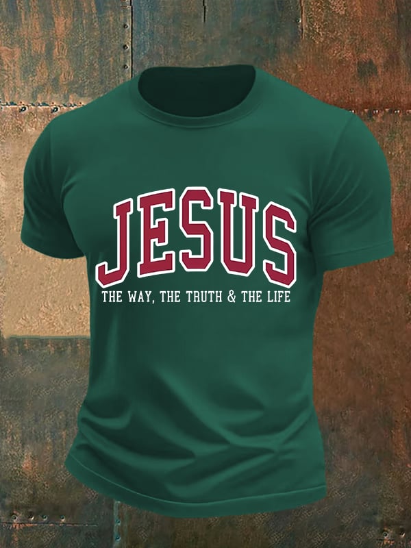 Men's JESUS THE WAY, THE TRUTH & THE LIFE printed T-shirt