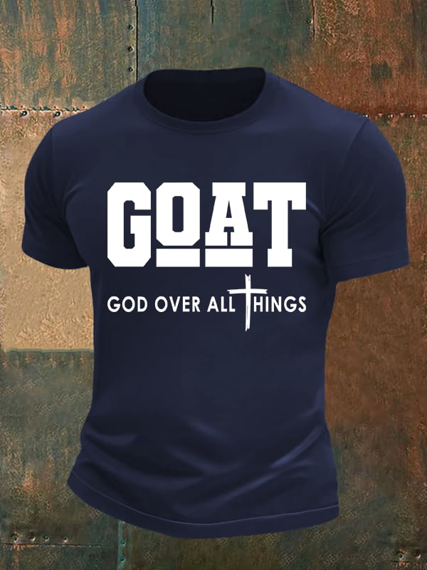 Men's GOD OVER ALL THINGS printed T-shirt