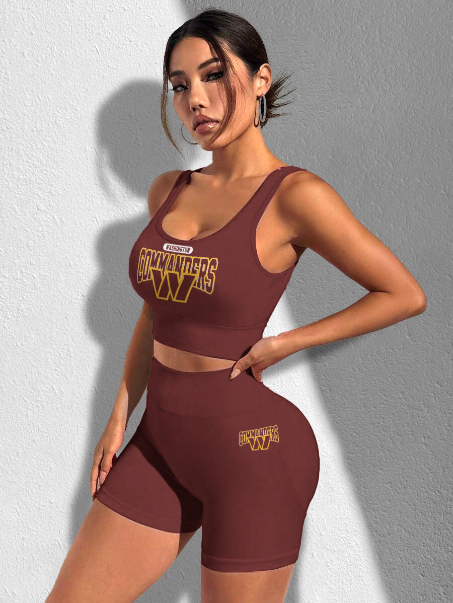 Washington Commanders Sports Bra & Shorts Gym Set