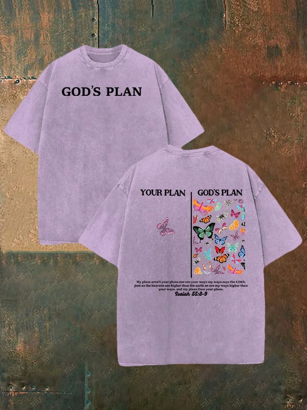 Unisex your-plan-and-god's-plan Washed T-shirt