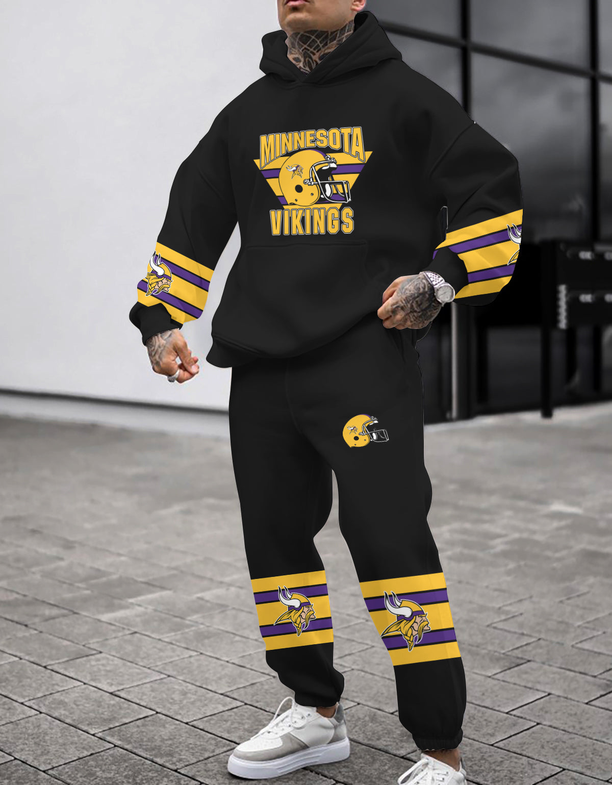 Minnesota Vikings 3D Printed Pullover Hoodie And Sweatpant 2pcs Tracksuits
