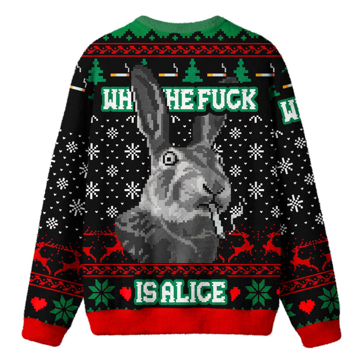 WHO THE FUCK IS ALICE UGLY CHRISTMAS SWEATSHIRT — image 2
