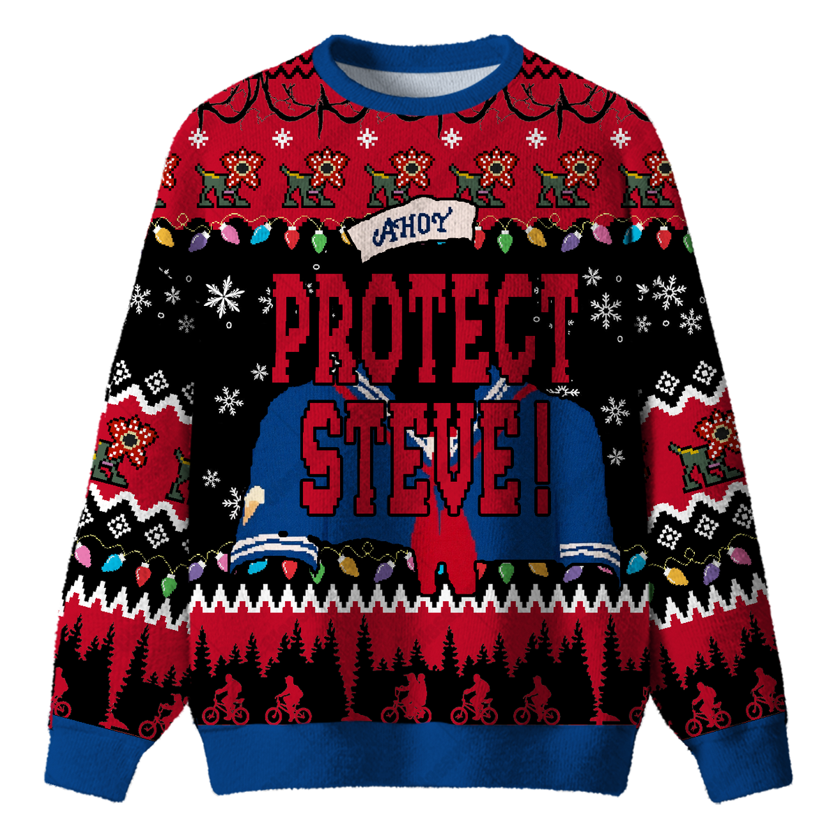 PROTECT STEVE UGLY CHRISTMAS SWEATSHIRT — image 1
