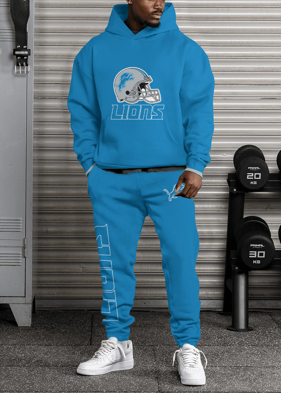 Detroit Lions 3D Printed Pullover Hoodie And Sweatpant 2pcs Tracksuits