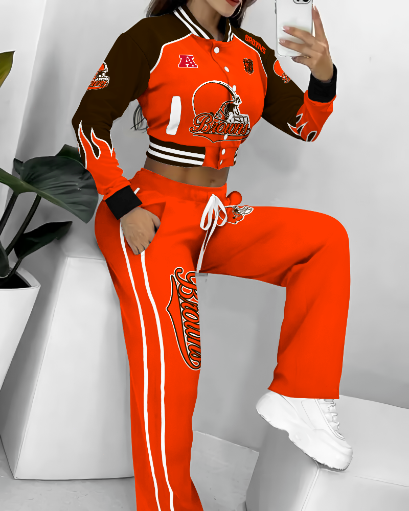 Cleveland Browns  3D Printed Varsity Jacket Set