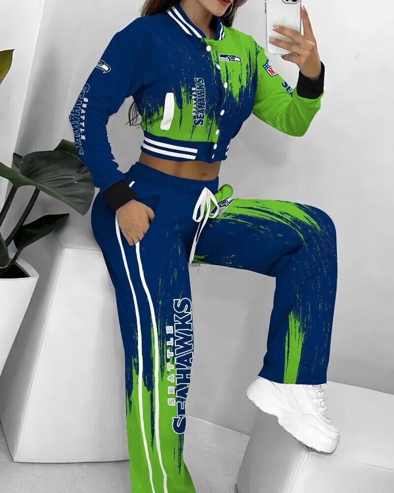 Seattle Seahawks  3D Printed Varsity Jacket Set