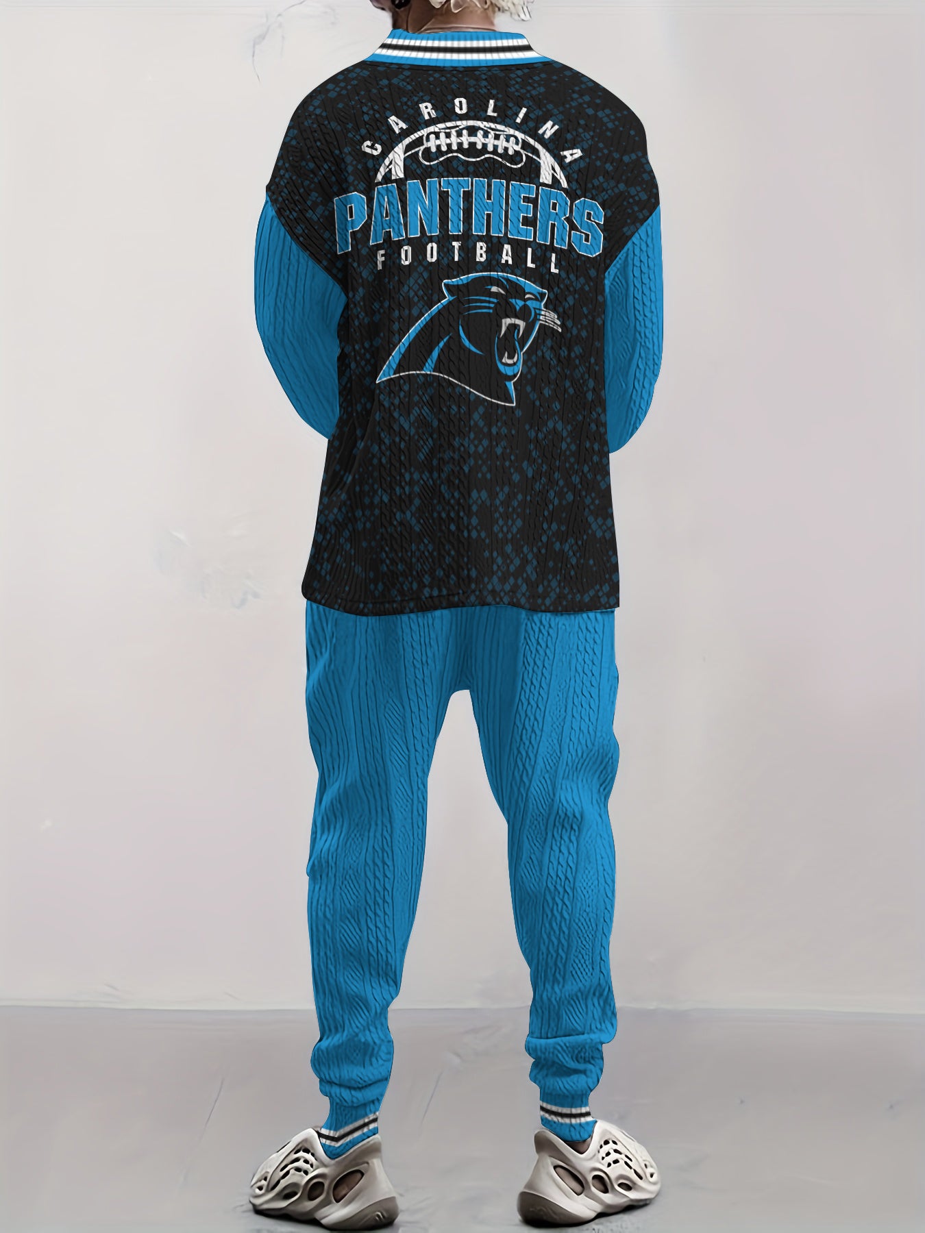 Carolina Panthers  Classic All-Season Long Sleeve V-Neck Pullover Sweater