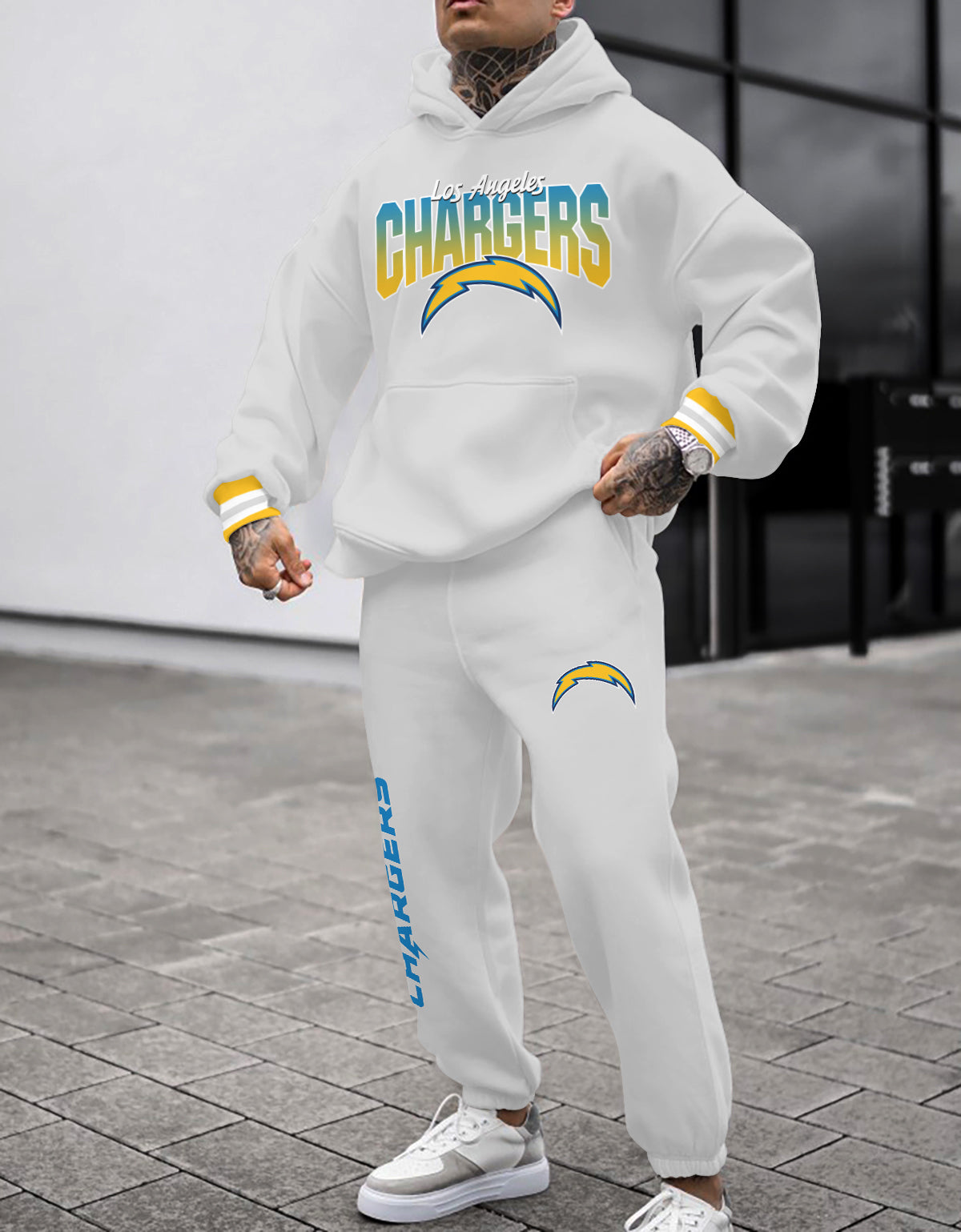 Los Angeles Chargers 3D Printed Pullover Hoodie And Sweatpant 2pcs Tracksuits