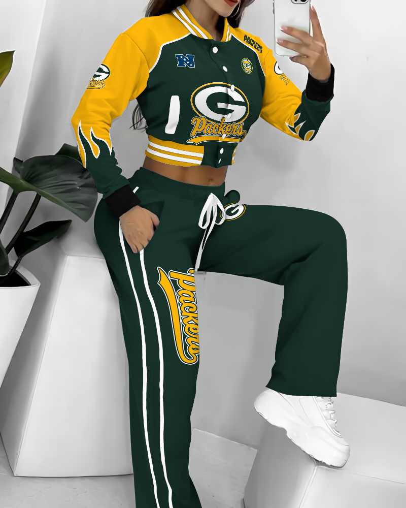 Green Bay Packers  3D Printed Varsity Jacket Set