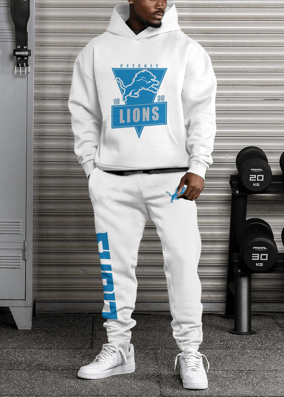 Detroit Lions 3D Printed Pullover Hoodie And Sweatpant 2pcs Tracksuits