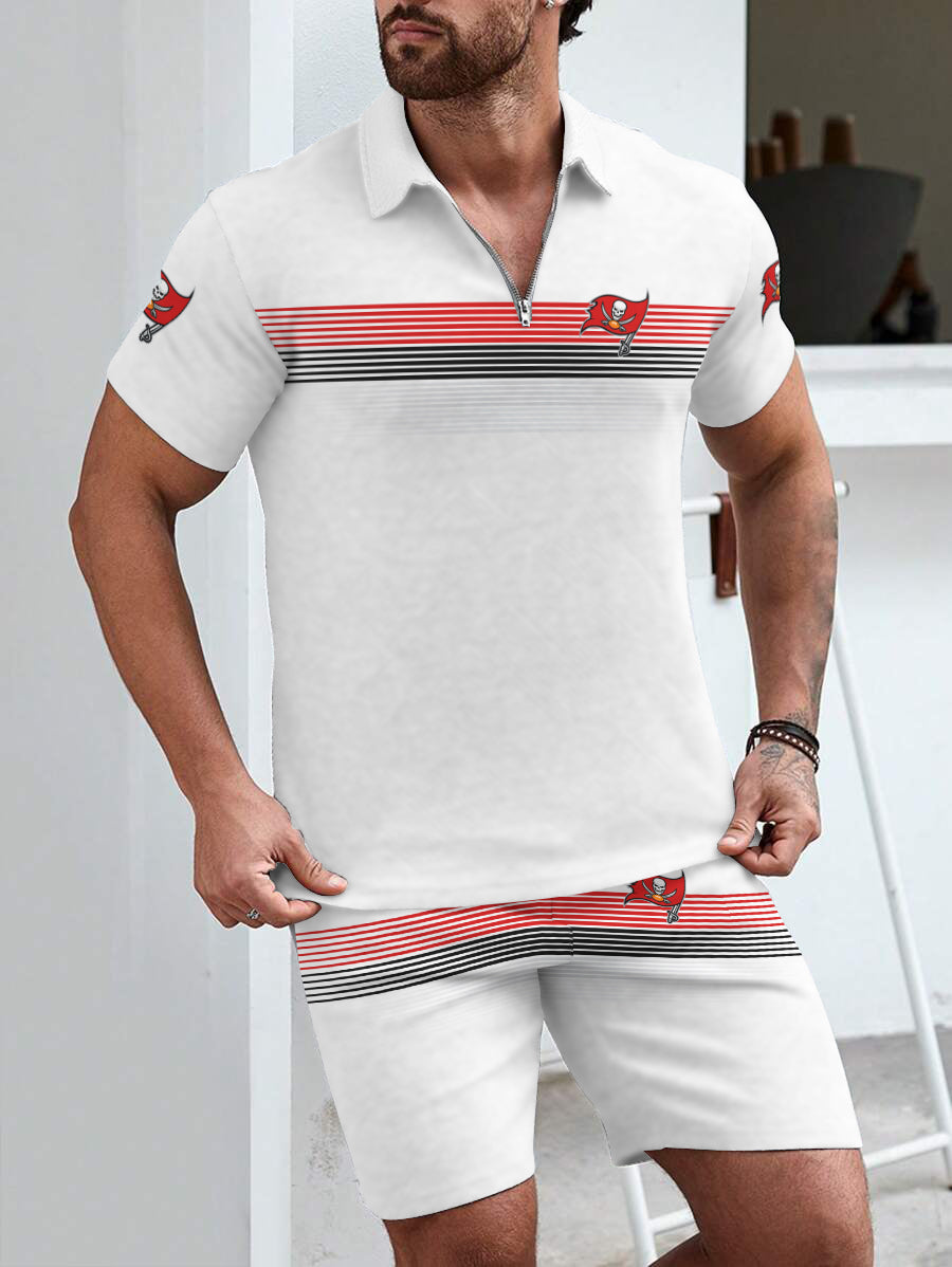 Tampa Bay Buccaneers Limited Edition ZIP Polo Shirt And Shorts Two-Piece Suits