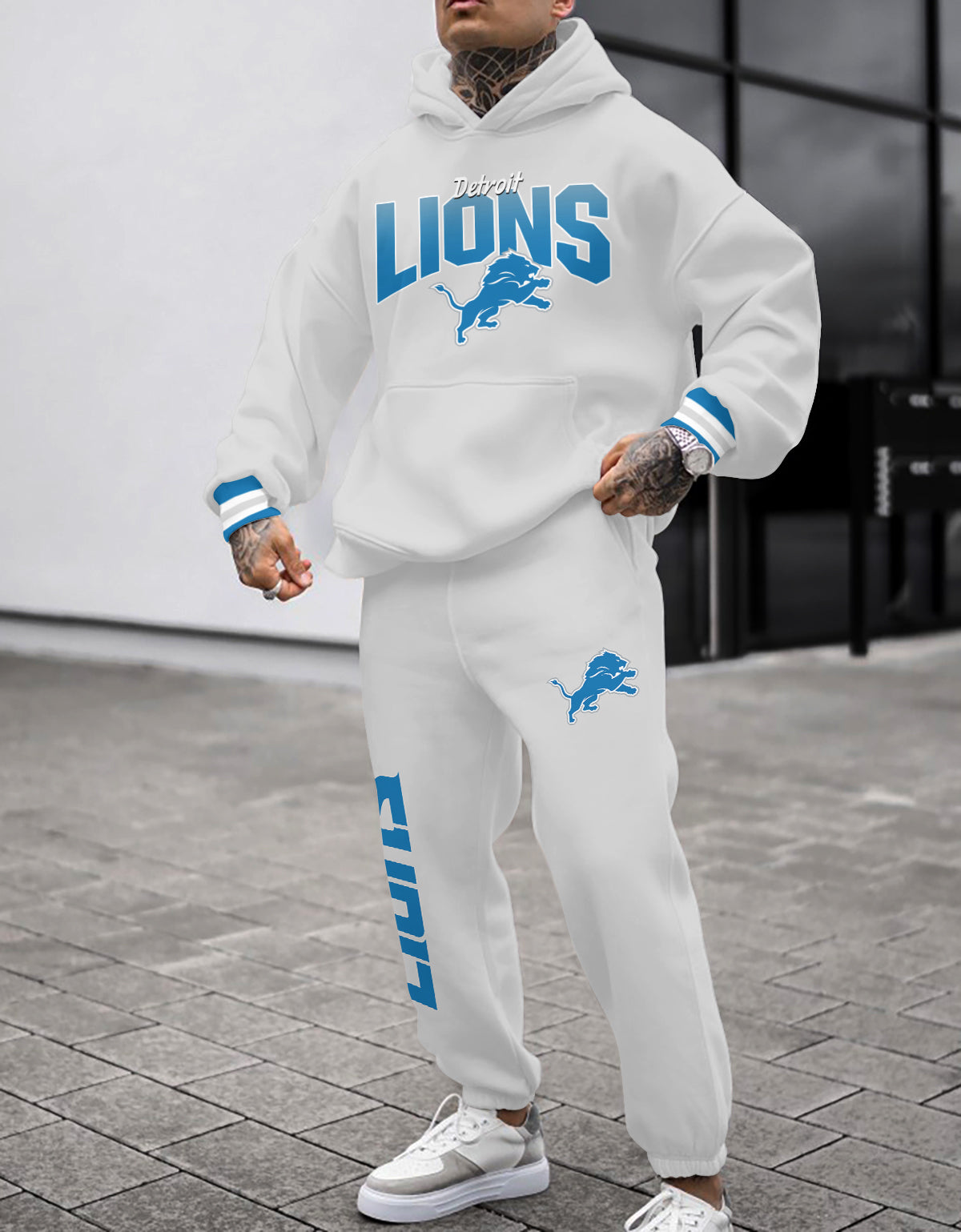 Detroit Lions 3D Printed Pullover Hoodie And Sweatpant 2pcs Tracksuits