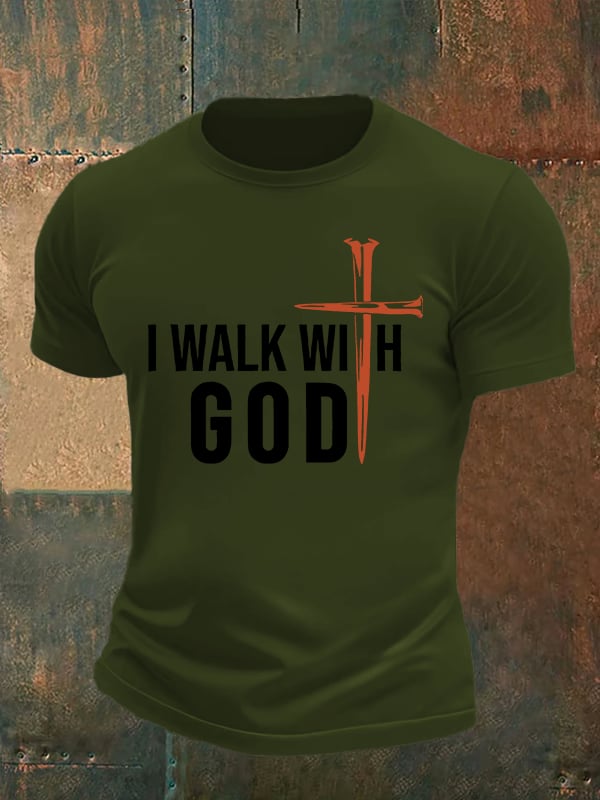 Men's I Walk With God Print T-Shirt