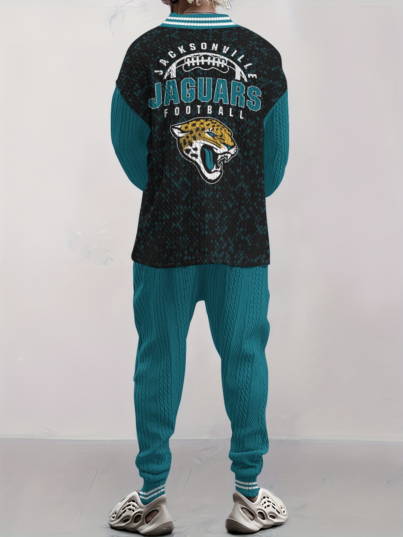 Jacksonville Jaguars  Classic All-Season Long Sleeve V-Neck Pullover Sweater