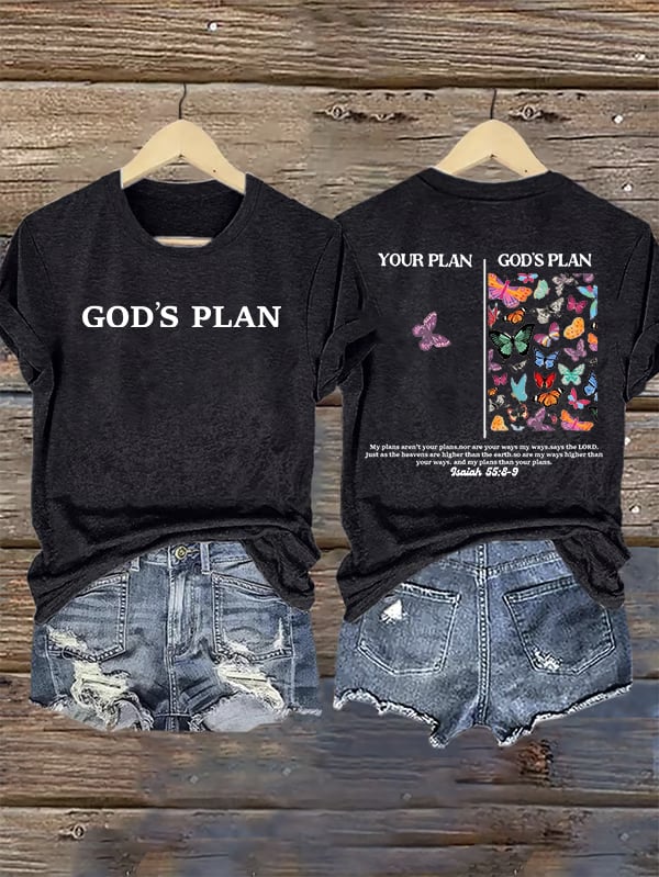 Women's your-plan-and-god's-plan Printed T-shirt