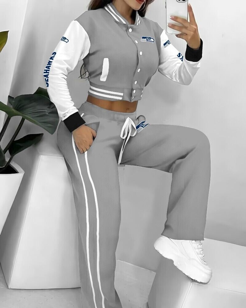 Seattle Seahawks 3D Printed Varsity Jacket Set