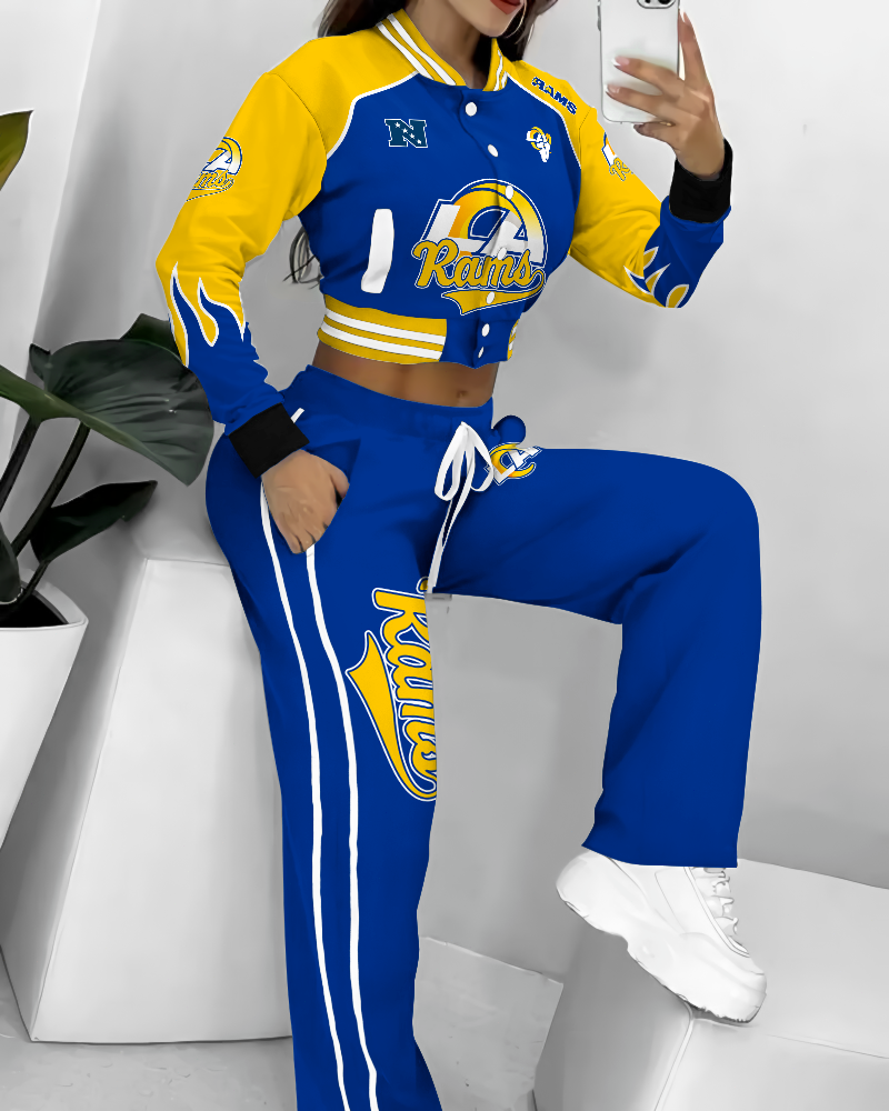 Los Angeles Rams  3D Printed Varsity Jacket Set