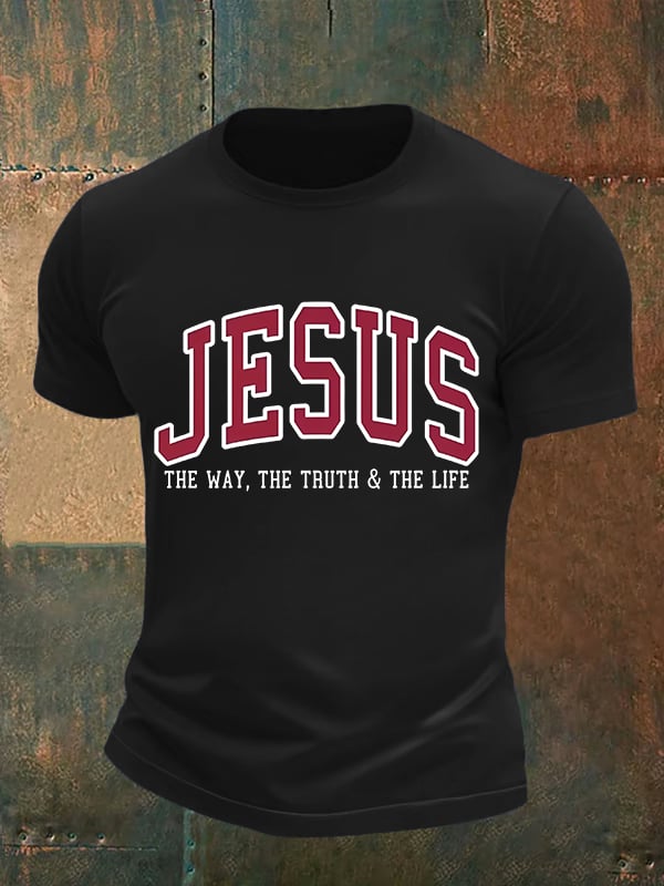 Men's JESUS THE WAY, THE TRUTH & THE LIFE printed T-shirt