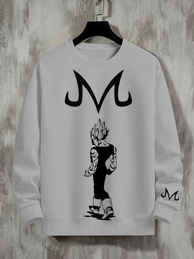 Men's Fashion Anime Printed Round Neck Sweatshirt