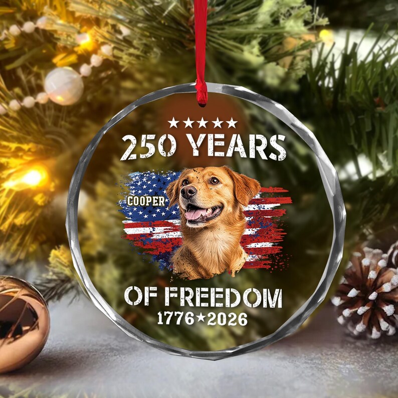250 Years of America Patriotic Christmas Ornament, 1776-2026 Liberty Bell Keepsake, Independence Day,Limited Edition Semiquincentennial Gift