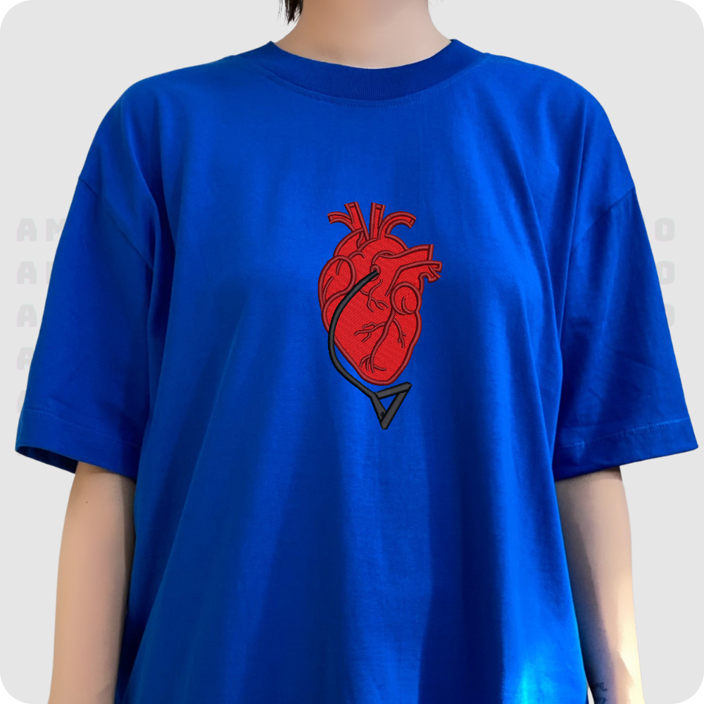Heart Chainsaw Man Embroidered T-Shirt