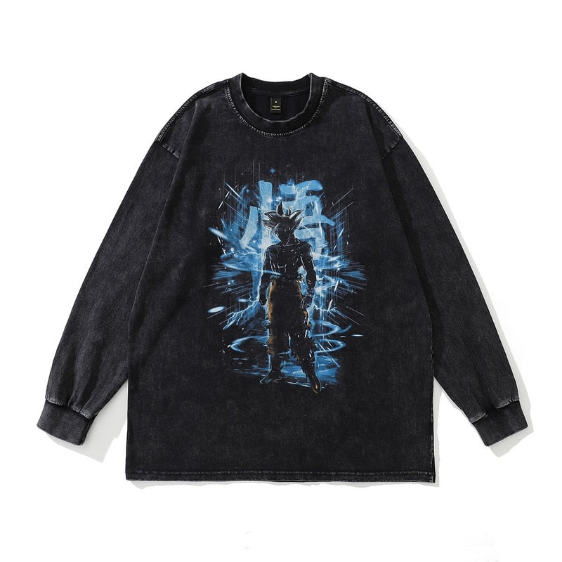 "Goku" Vintage Washed Long Sleeve Shirt