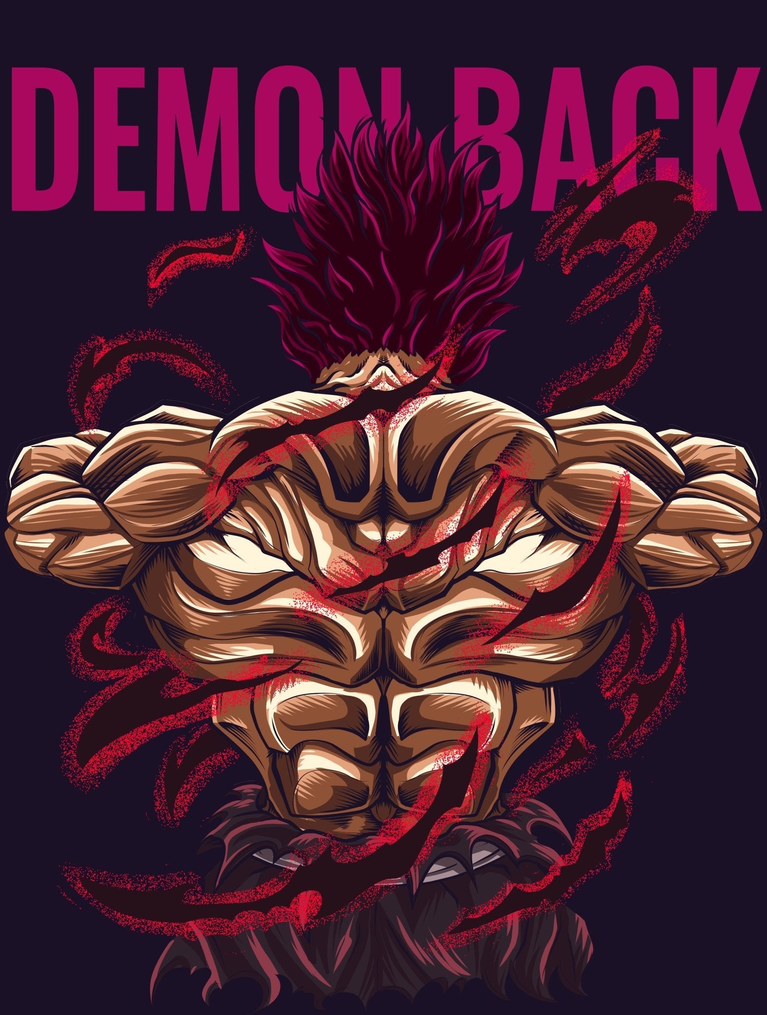 "YUJIRO HANMA x DEMON BACK" - Heavy Oversized Hoodie