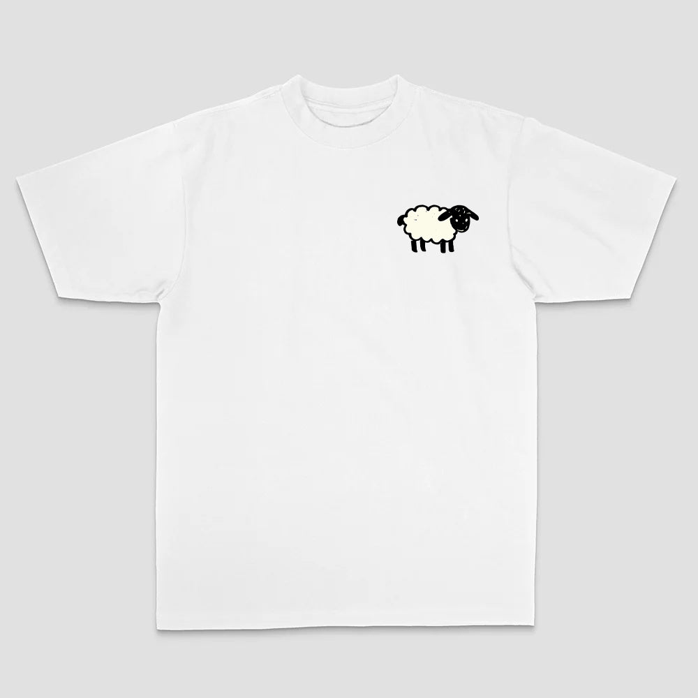 99 Of Hearts Sheep Playing Card Printed Men's T-shirt