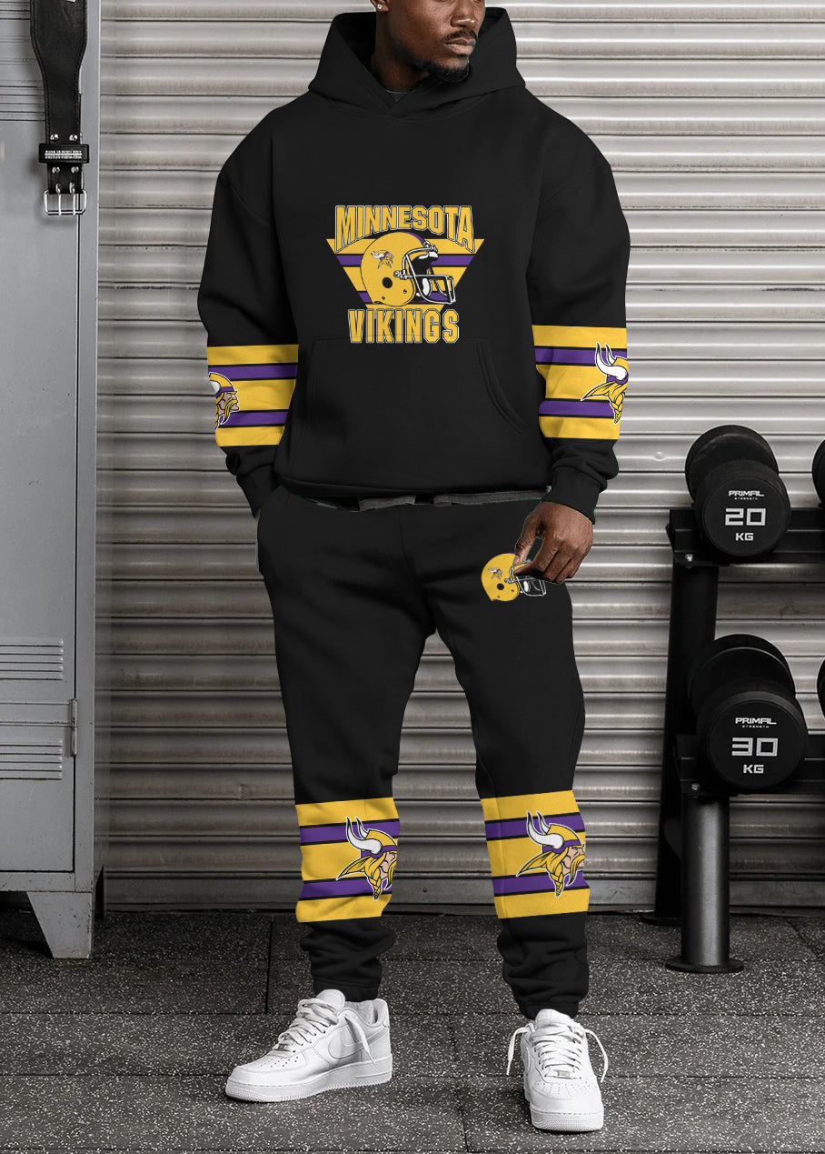 Minnesota Vikings 3D Printed Pullover Hoodie And Sweatpant 2pcs Tracksuits