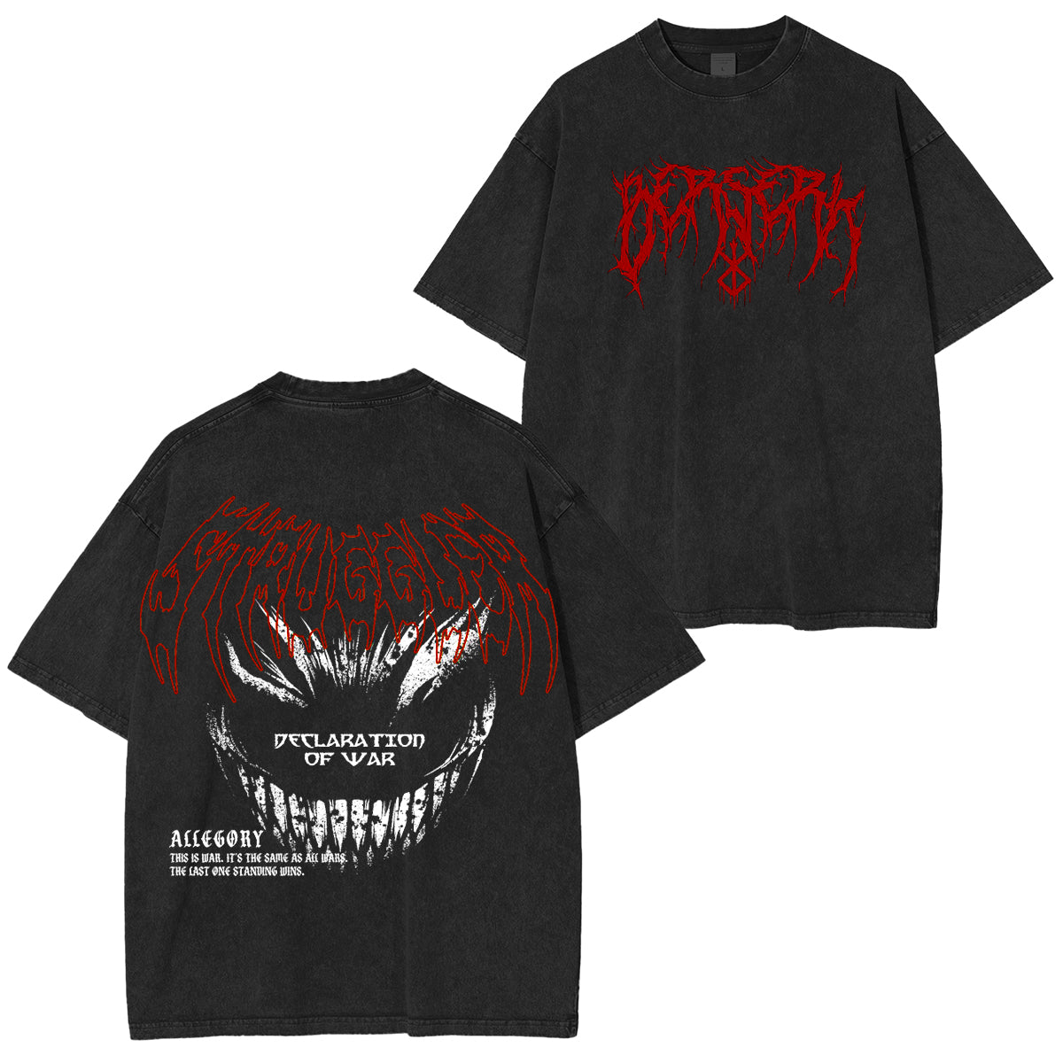 Berserk Acid Vintage Washed Oversize T-Shirt