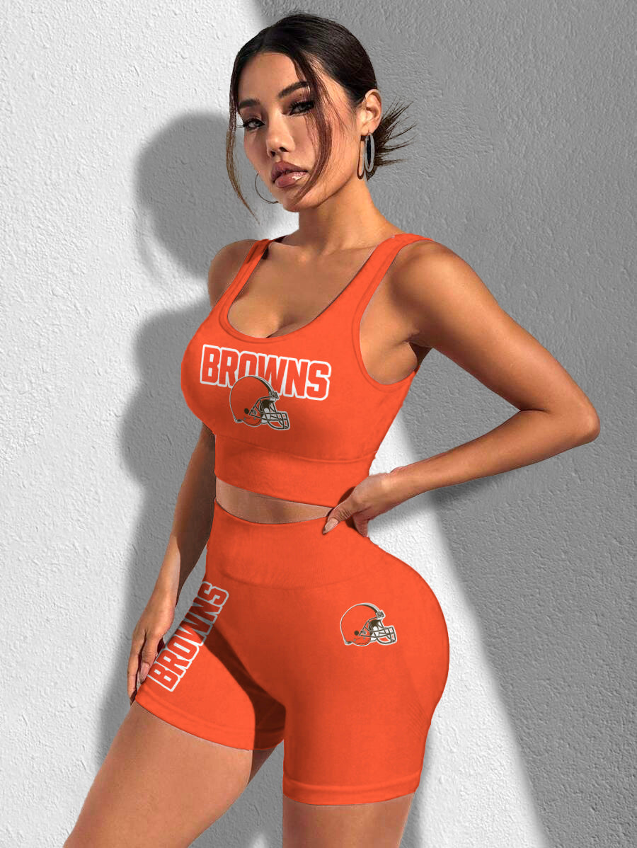 Cleveland Browns Sports Bra & Shorts Gym Set