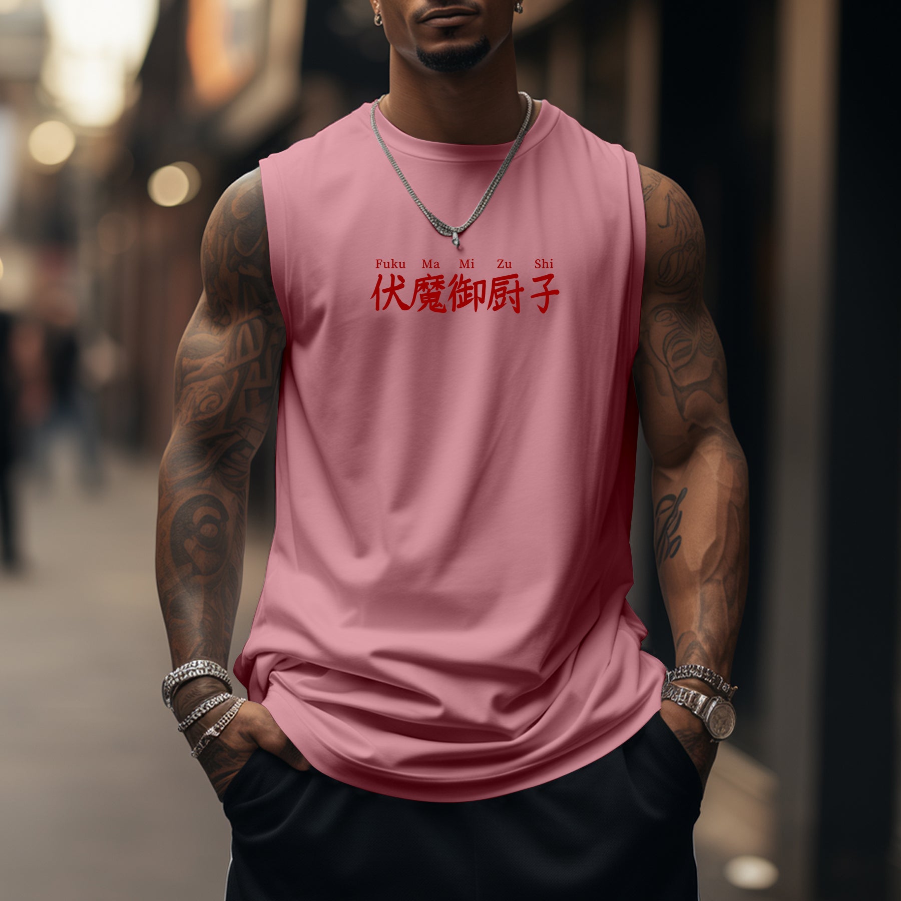 Oversized Anime Cursed King Printed Tank Top