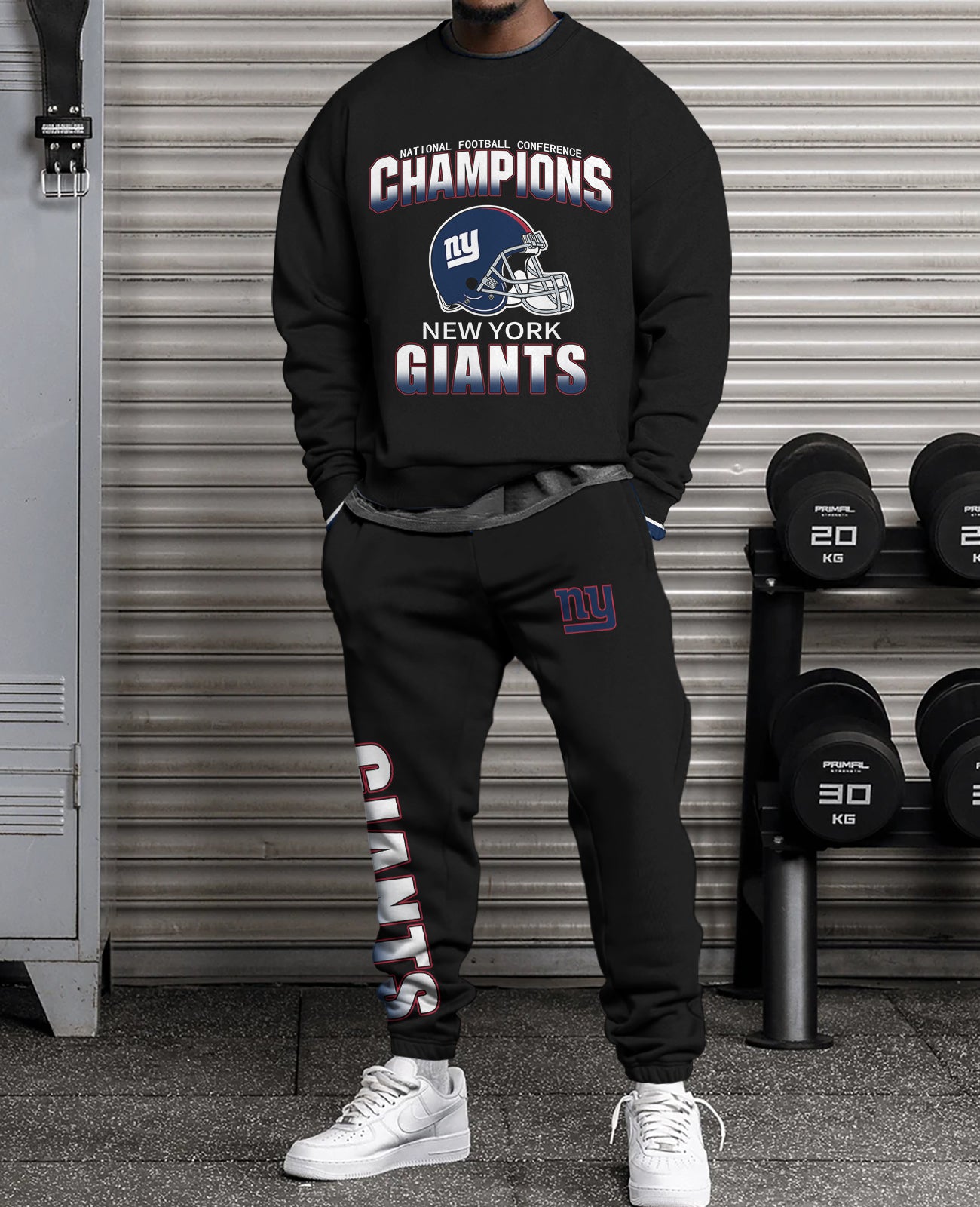 New York Giants 3D sweatsuit and sweatpants 2 piece outfits