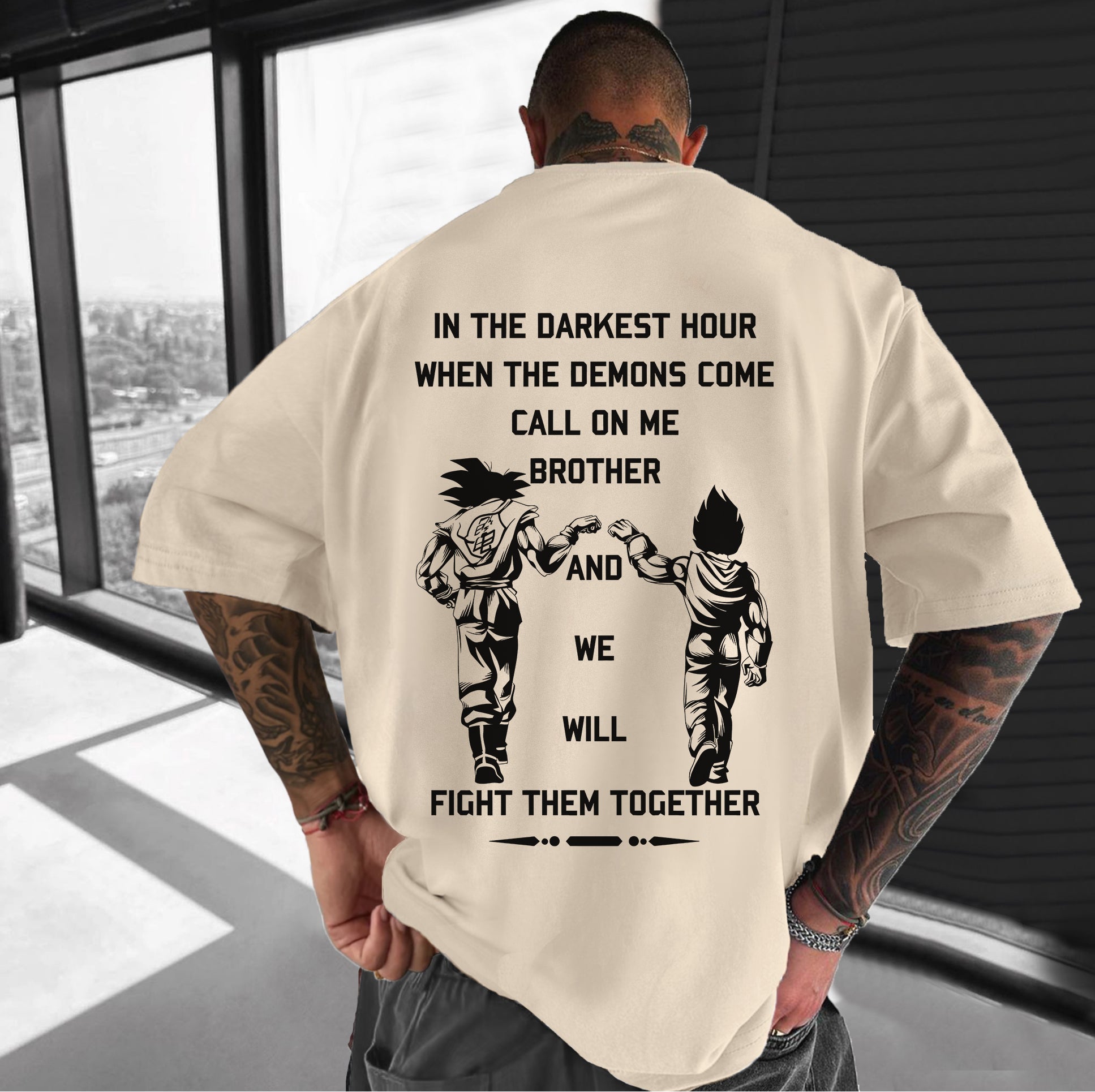 Oversized Dragon Ball anime graphic design printed T-shirt