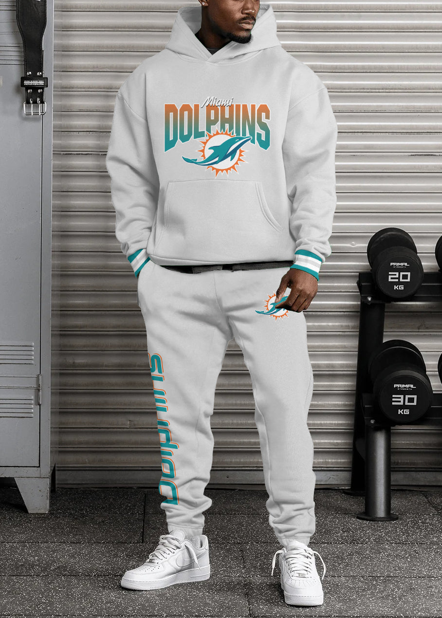 Miami Dolphins 3D Printed Pullover Hoodie And Sweatpant 2pcs Tracksuits
