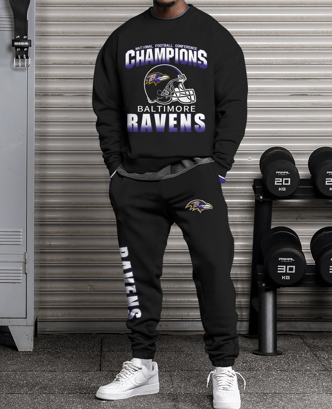 Baltimore Ravens 3D sweatsuit and sweatpants 2 piece outfits