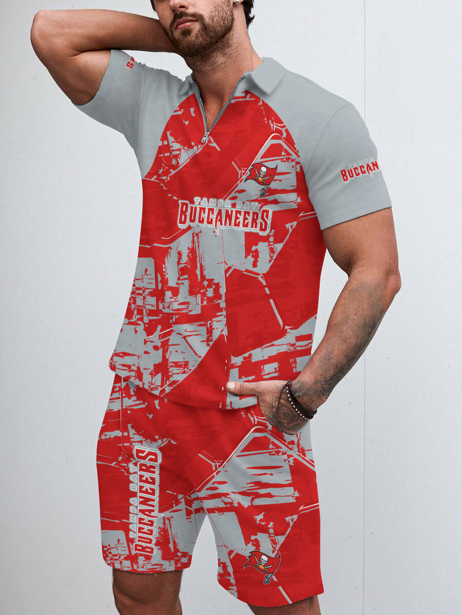 Tampa Bay Buccaneers Limited Edition ZIP Polo Shirt And Shorts Two-Piece Suits